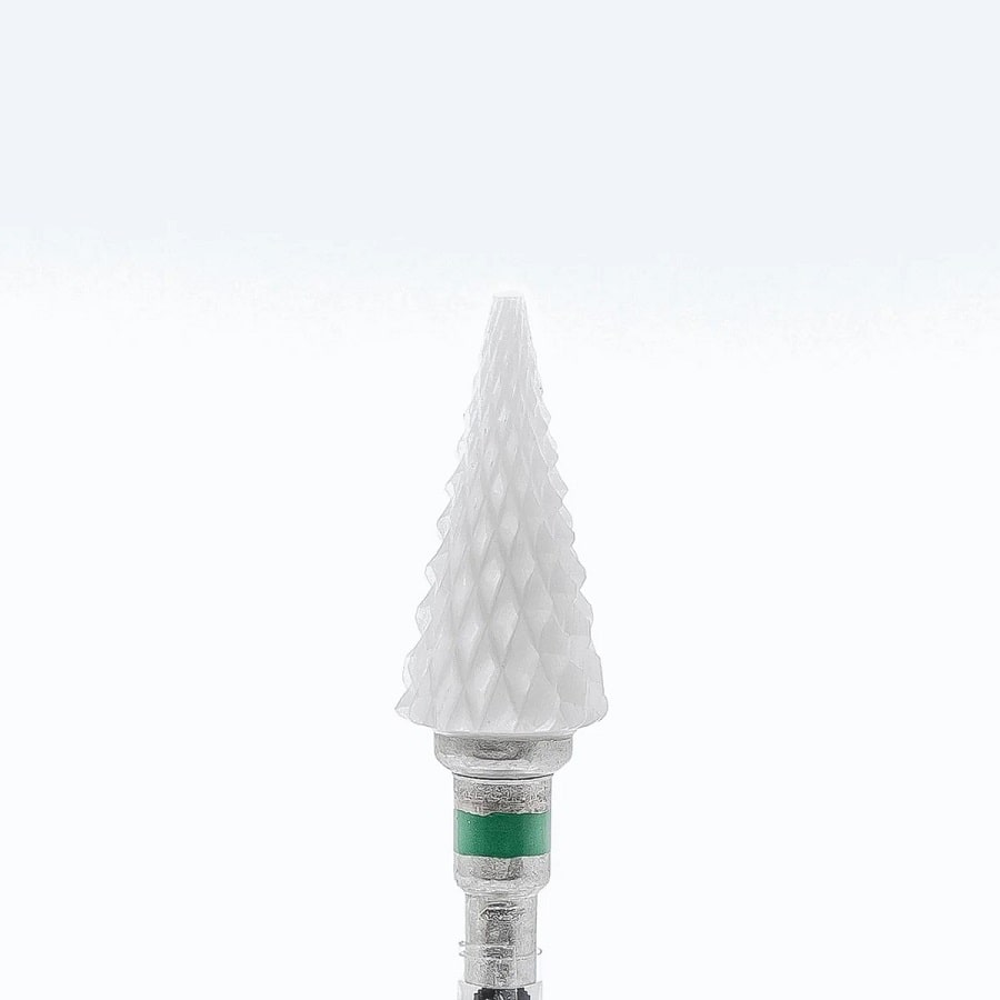 Ceramic removal nail bit, Cone, Coarse (Green) (6-4-9) - Level Up Beauty Supply