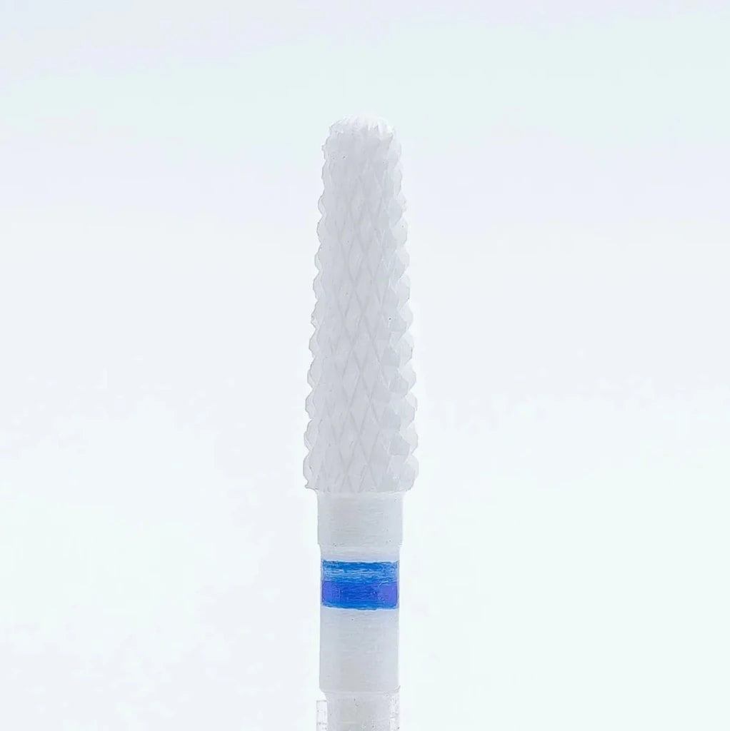 Ceramic removal nail bit, Cone, Medium (Blue) (6-3-8) - Level Up Beauty Supply