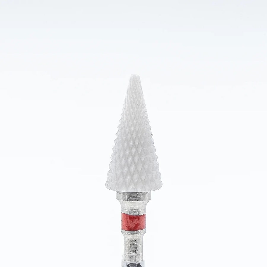 Ceramic removal nail bit, Cone, Fine (Red) (6-2-9) - Level Up Beauty Supply