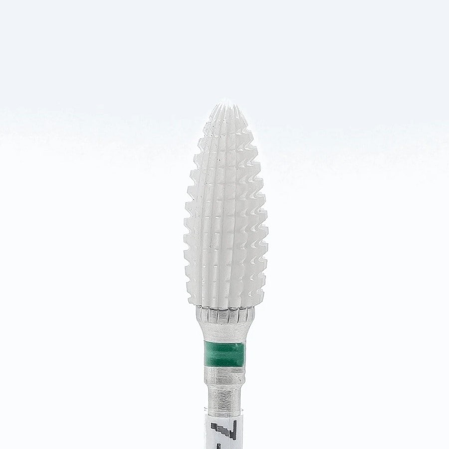 Ceramic removal nail bit, Corn, Coarse (Green) (7-4-2) - Level Up Beauty Supply