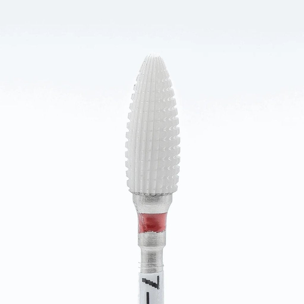 Ceramic removal nail bit, Corn - Fine (Red) (7-2-2) - Level Up Beauty Supply