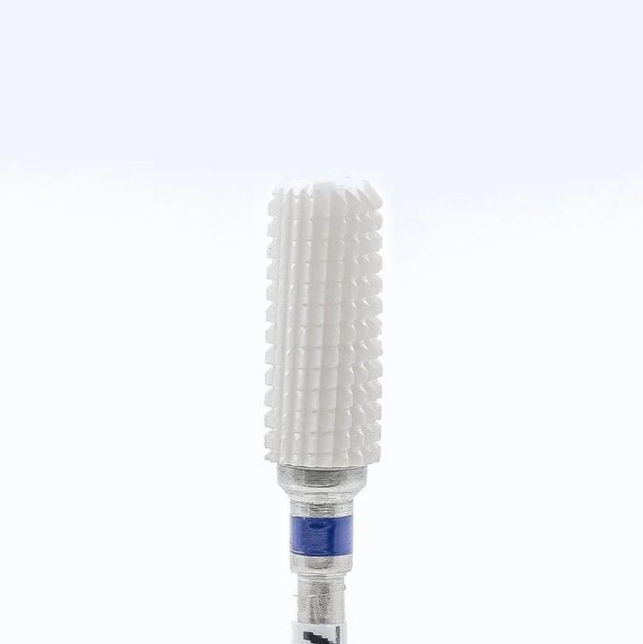 Ceramic removal nail bit, Cylinder - Medium (Blue) (7 - 3 - 1) - Level Up Beauty Supply