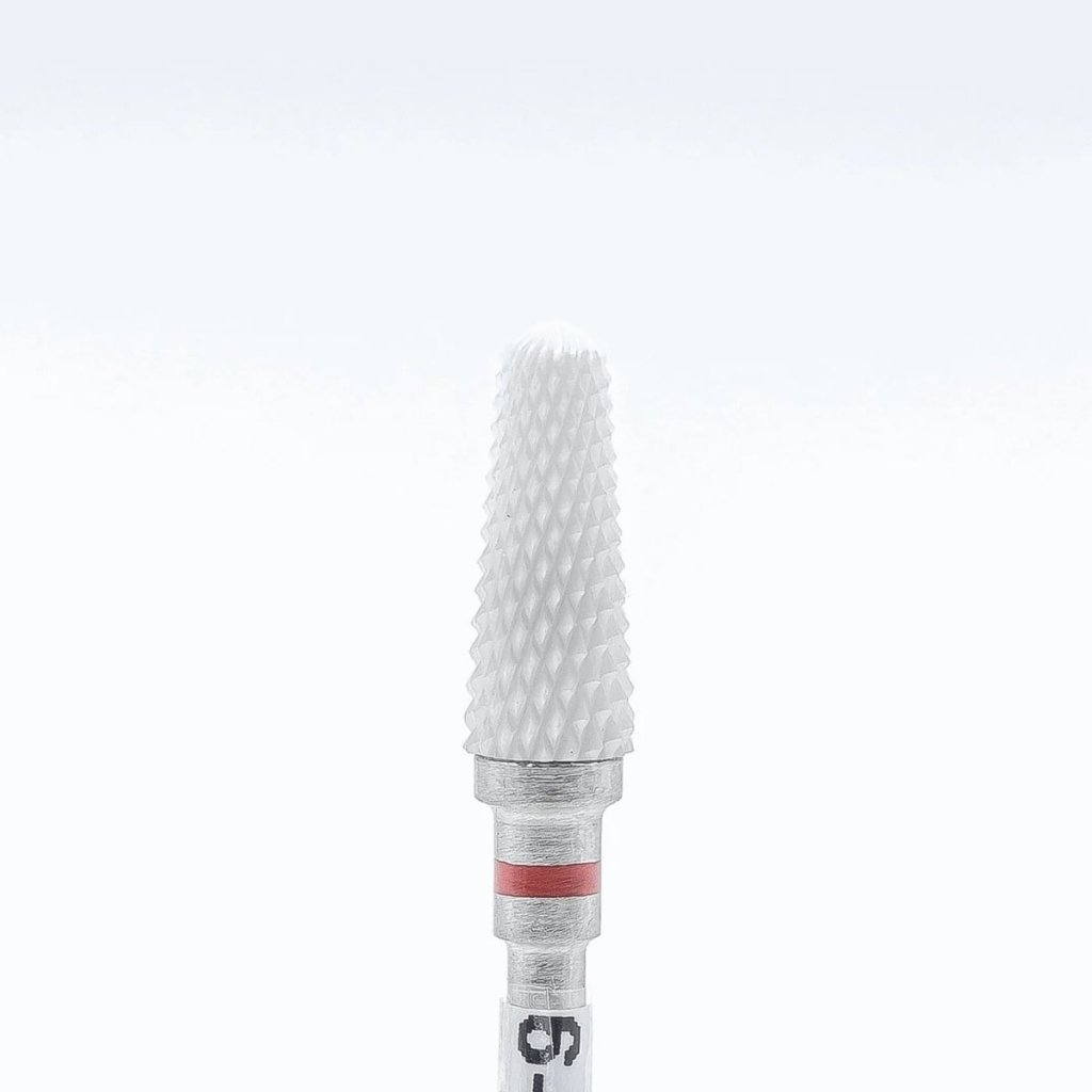 Ceramic removal nail bit, Rounded Cone, Fine (Red) (6-2-2) - Level Up Beauty Supply