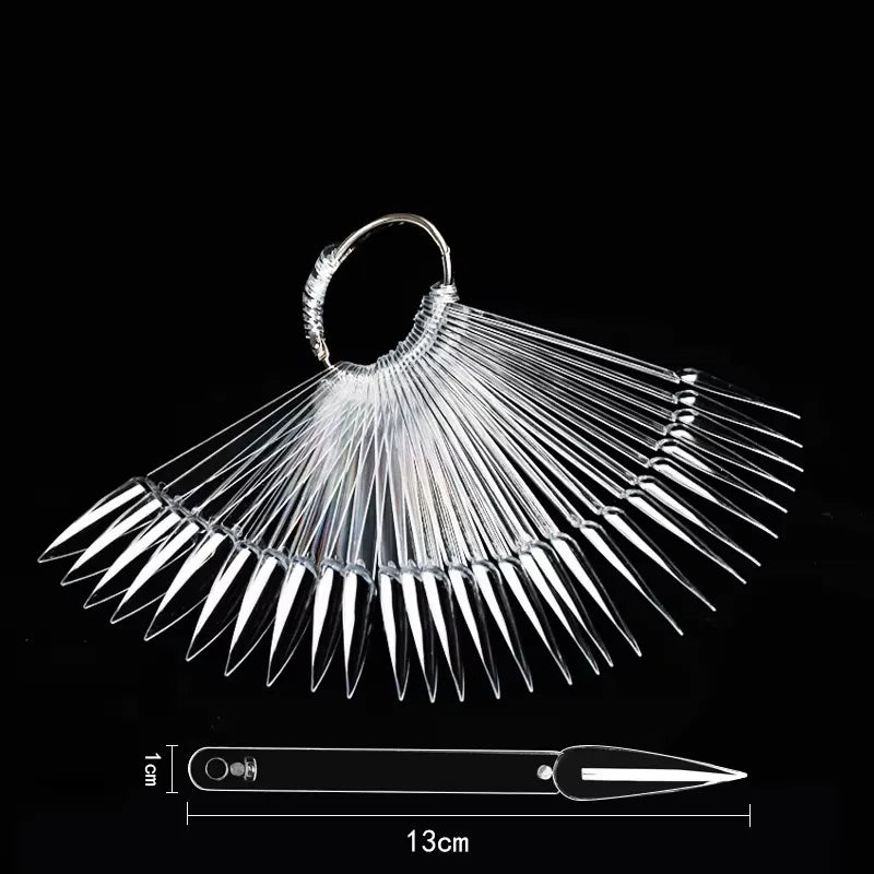 Clear Swatch Tips, Stiletto, 50 pcs - Level Up Beauty Supply