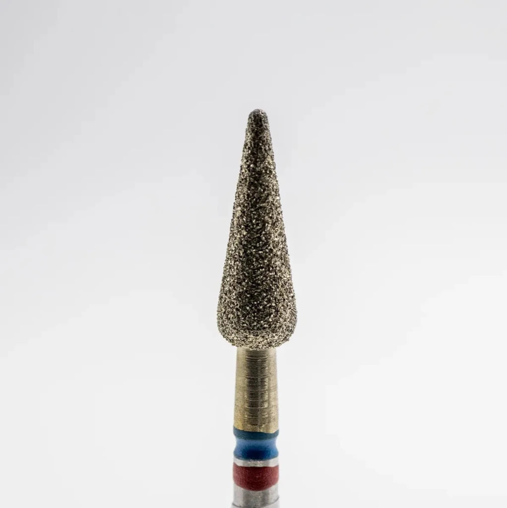 Coated Diamond nail bit, Cone - Med - Fine (DCZ - 37F - M) - Level Up Beauty Supply