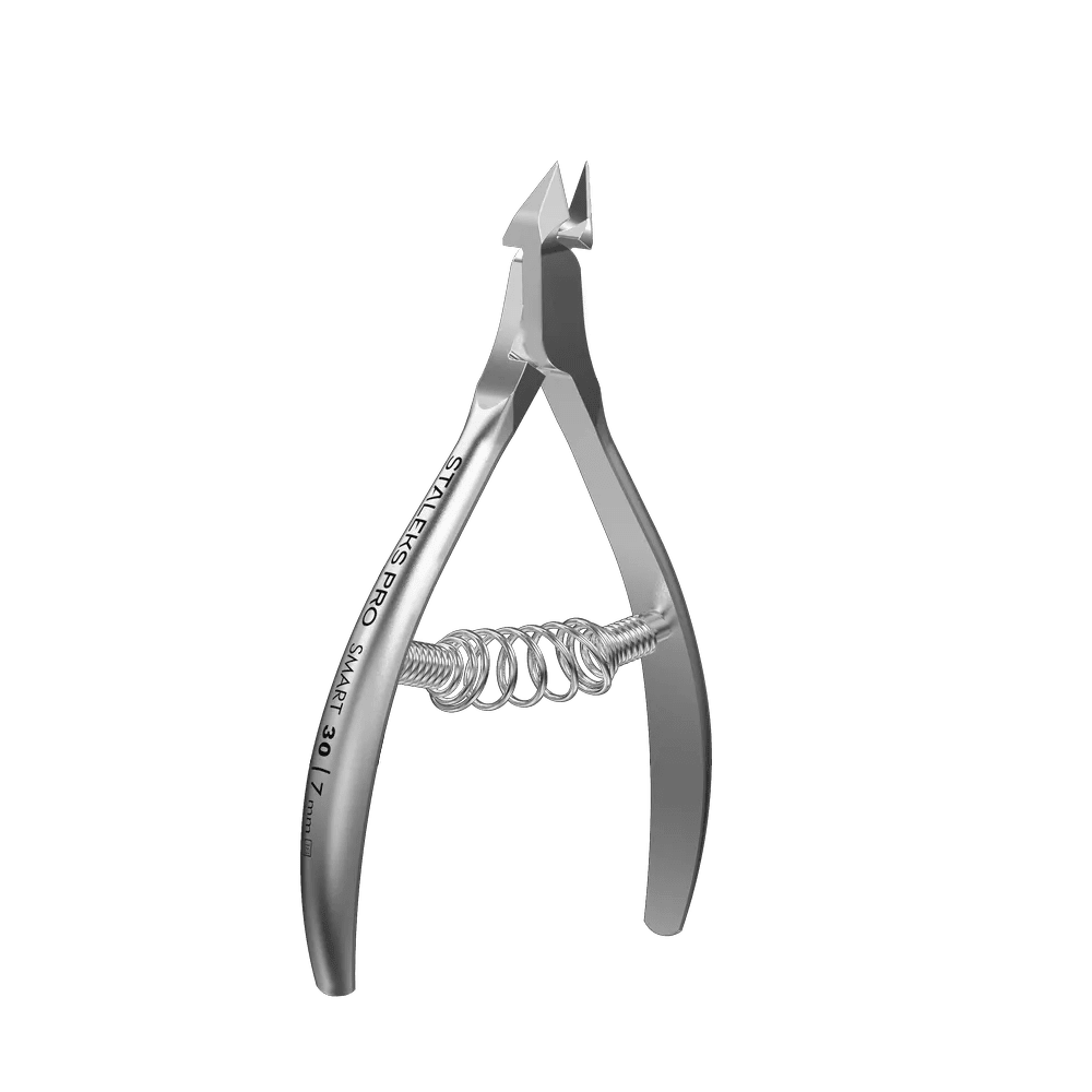 STALEKS PRO Cuticle Nippers with Spring Smart 30, 7mm - Level Up Beauty Supply