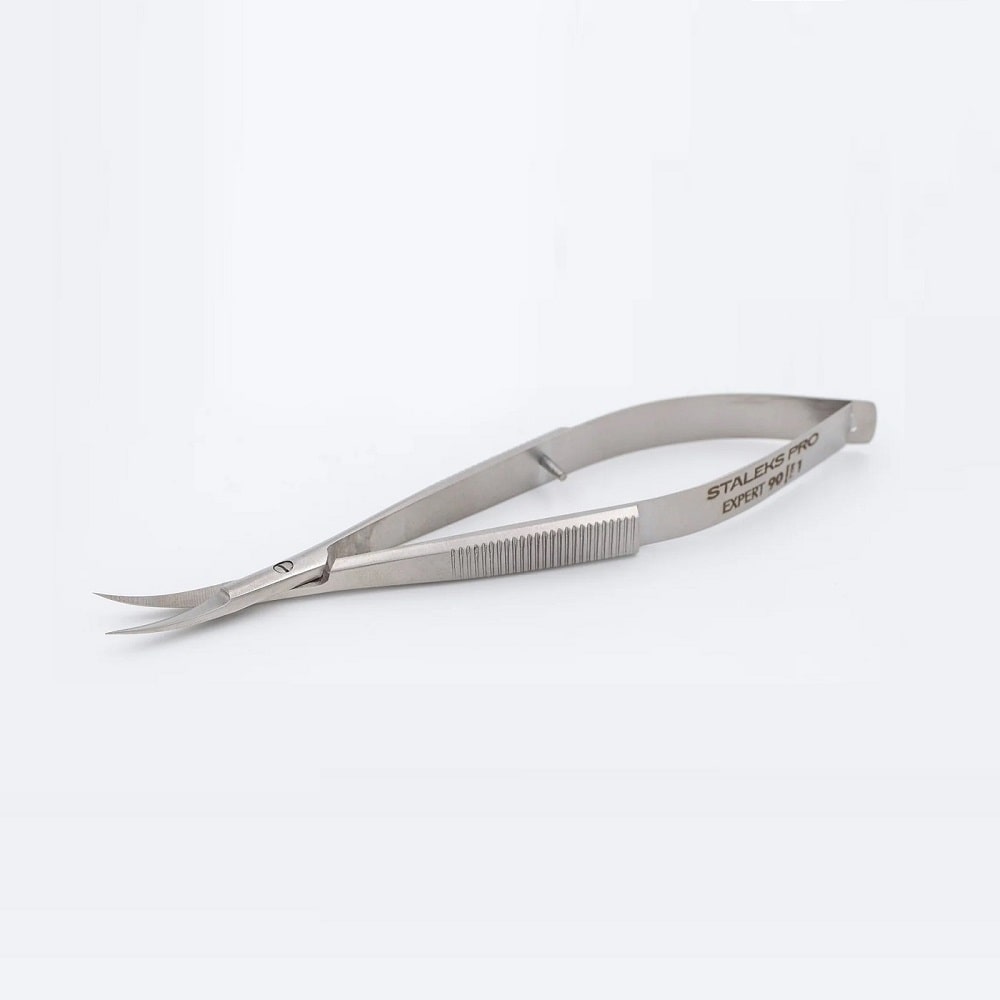 Cuticle Scissors-Tweezers Pro micro STALEKS PRO Expert 90 Type 1, 15 mm - Level Up Beauty Supply