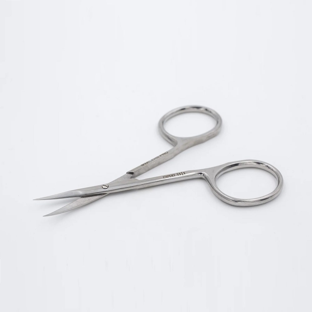 Cuticle Scissors with Narrow Curved Blades for left hand STALEKS Pro Expert 11 Type 3, 21 mm - Level Up Beauty Supply