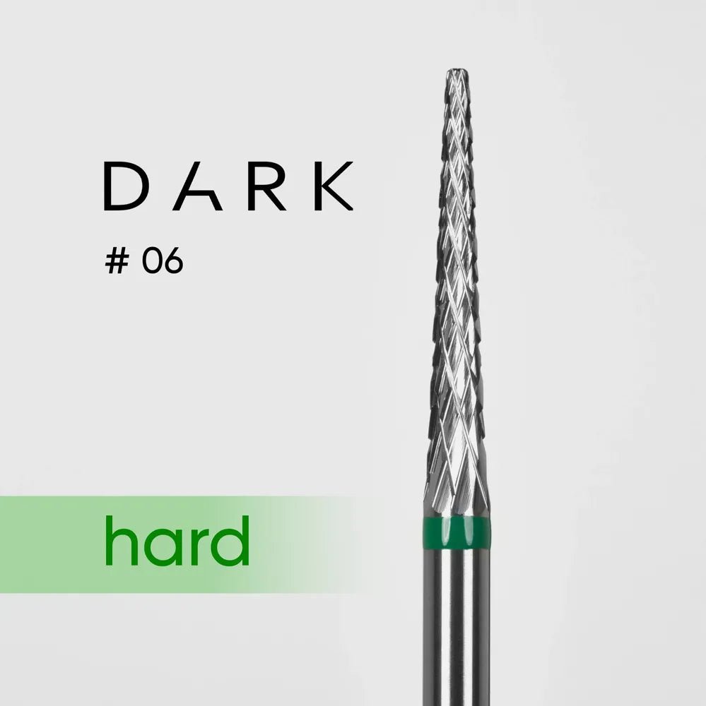DARK Carbide Drill Bit 06, Thin Cone, Coarse (Green) - Level Up Beauty Supply