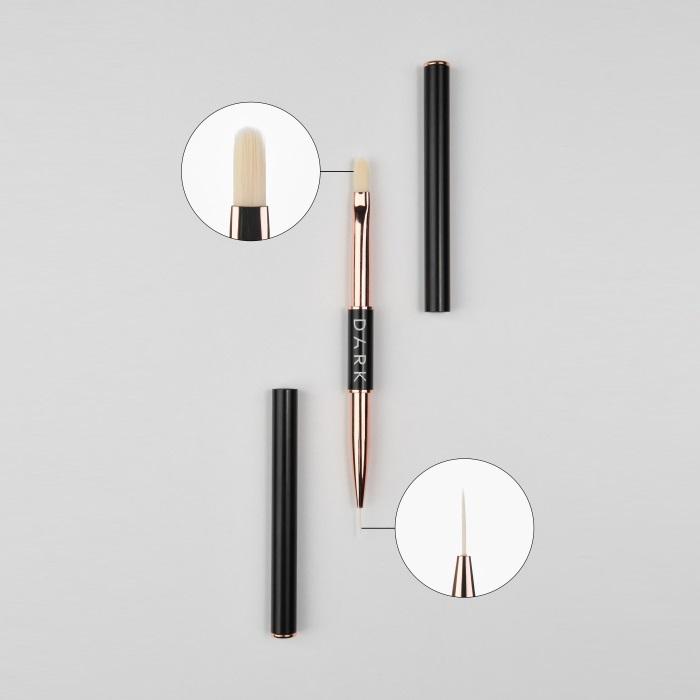 DARK Double-sided Brush (Liner 10mm + Gel brush 12mm) - Level Up Beauty Supply