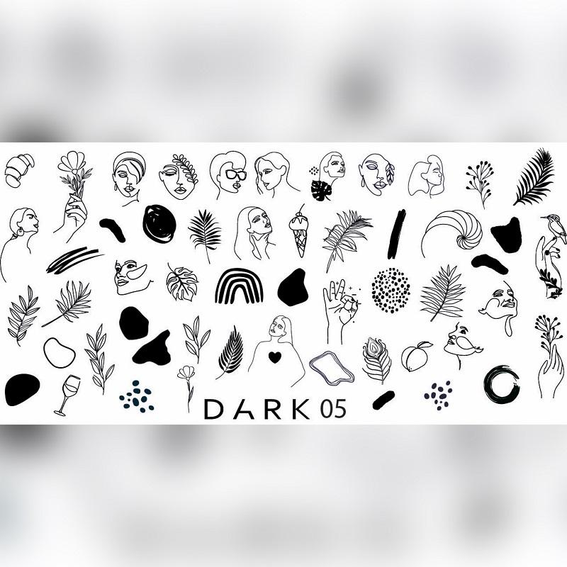 DARK Stamping Plate 05 - Level Up Beauty Supply