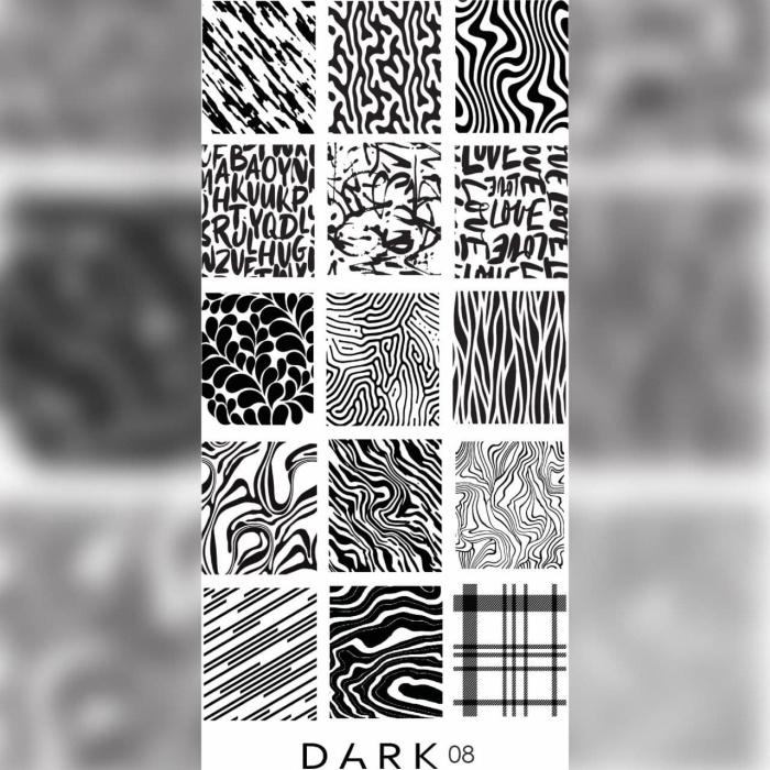 DARK Stamping Plate 08 - Level Up Beauty Supply