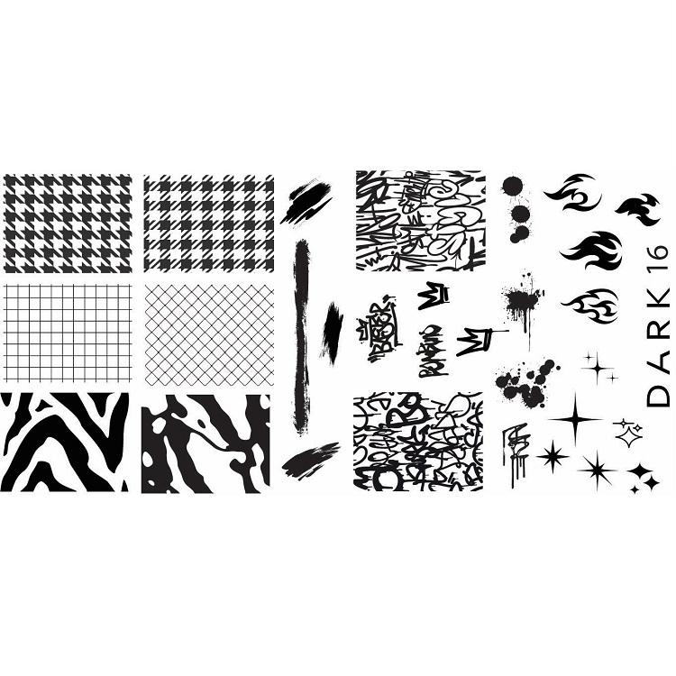DARK Stamping Plate 16 - Level Up Beauty Supply