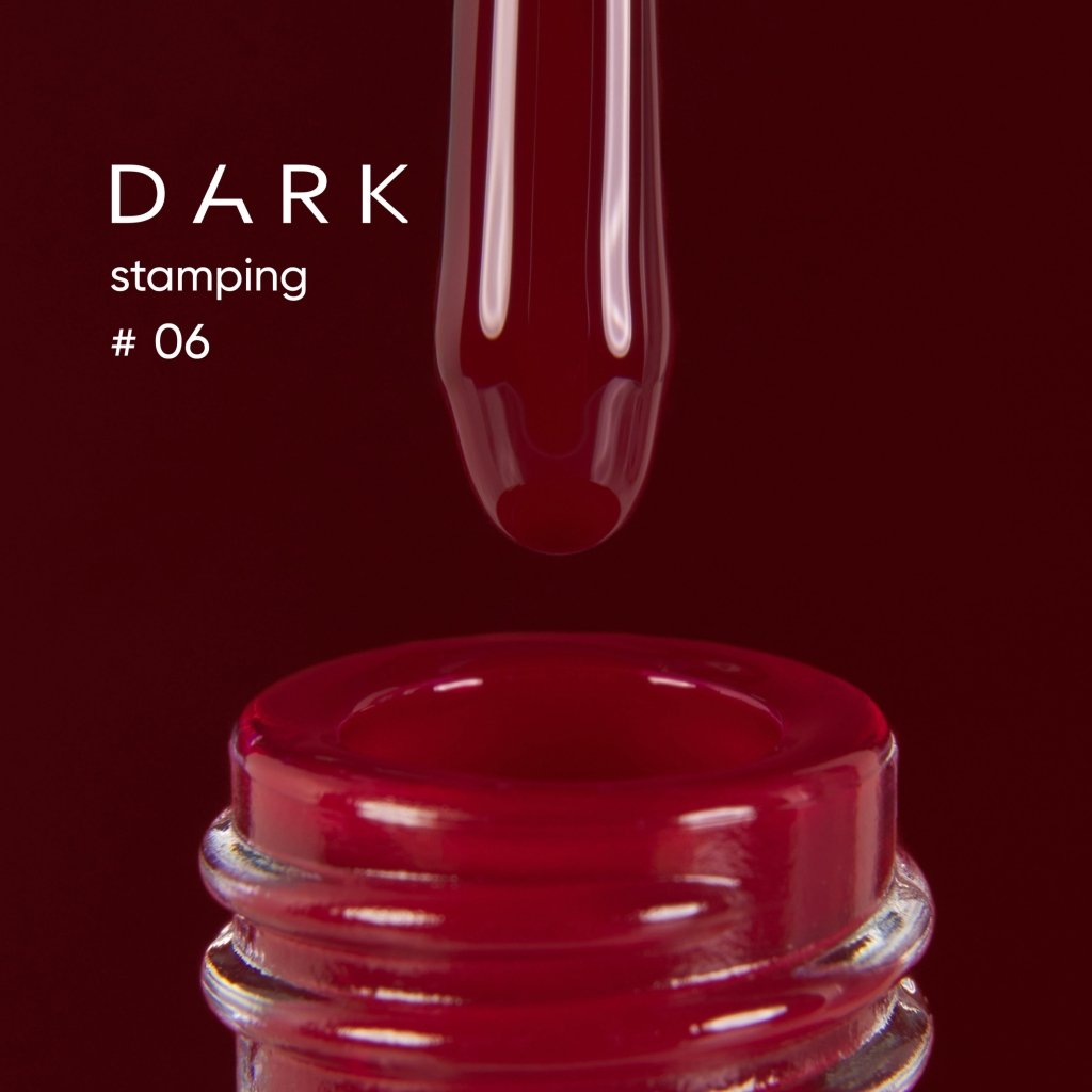 DARK Stamping polish 06 Red, 10ml - Level Up Beauty Supply