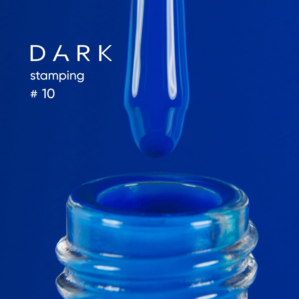 DARK Stamping polish 10 Blue, 10 ml - Level Up Beauty Supply