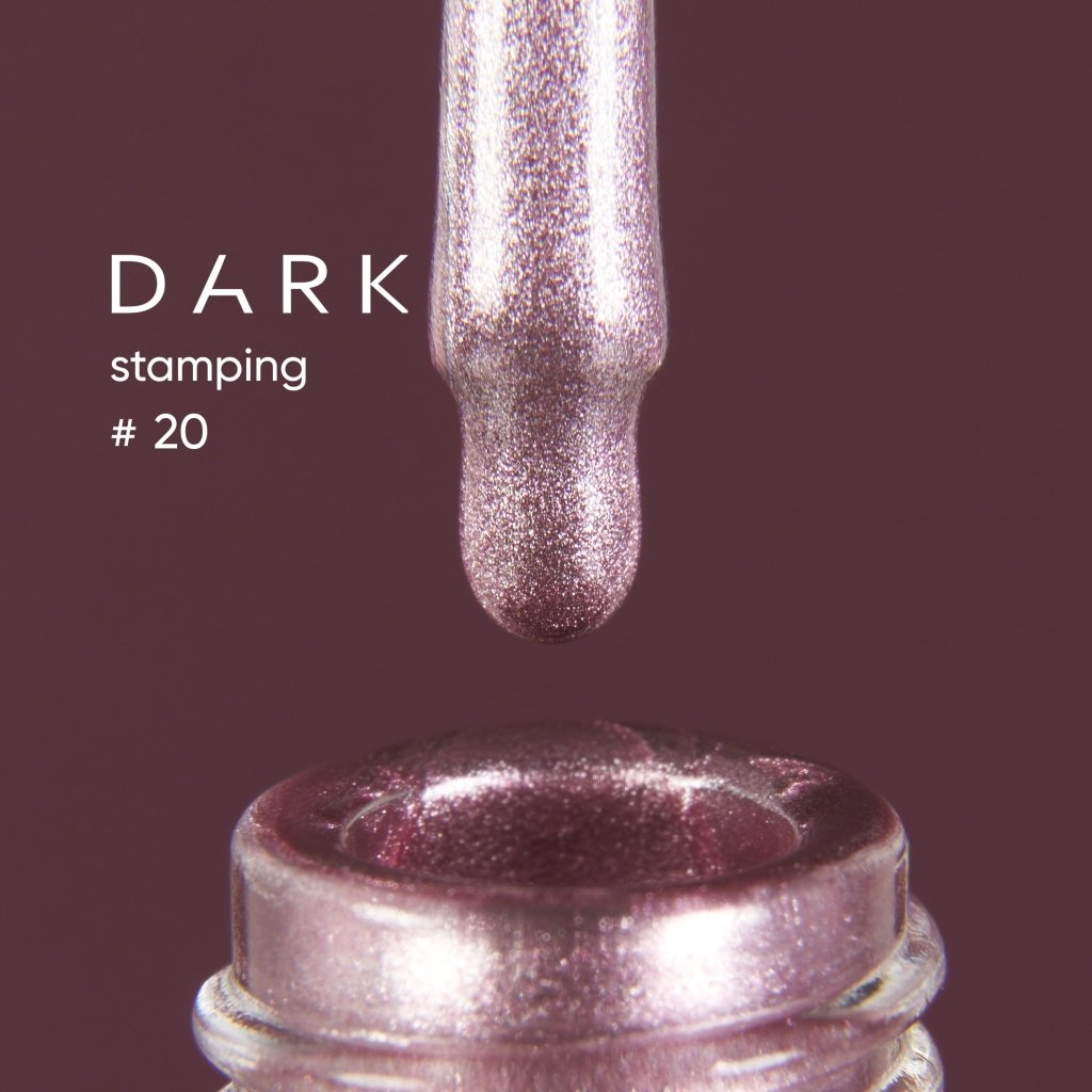 DARK Stamping polish 20 Pink Metallic, 10 ml - Level Up Beauty Supply