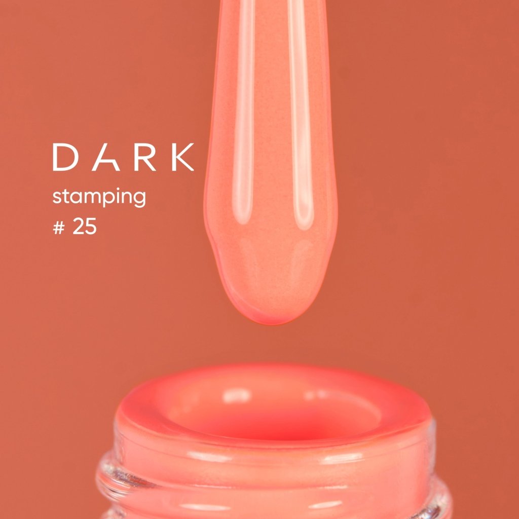 DARK Stamping polish 25 Neon Peach, 10ml - Level Up Beauty Supply