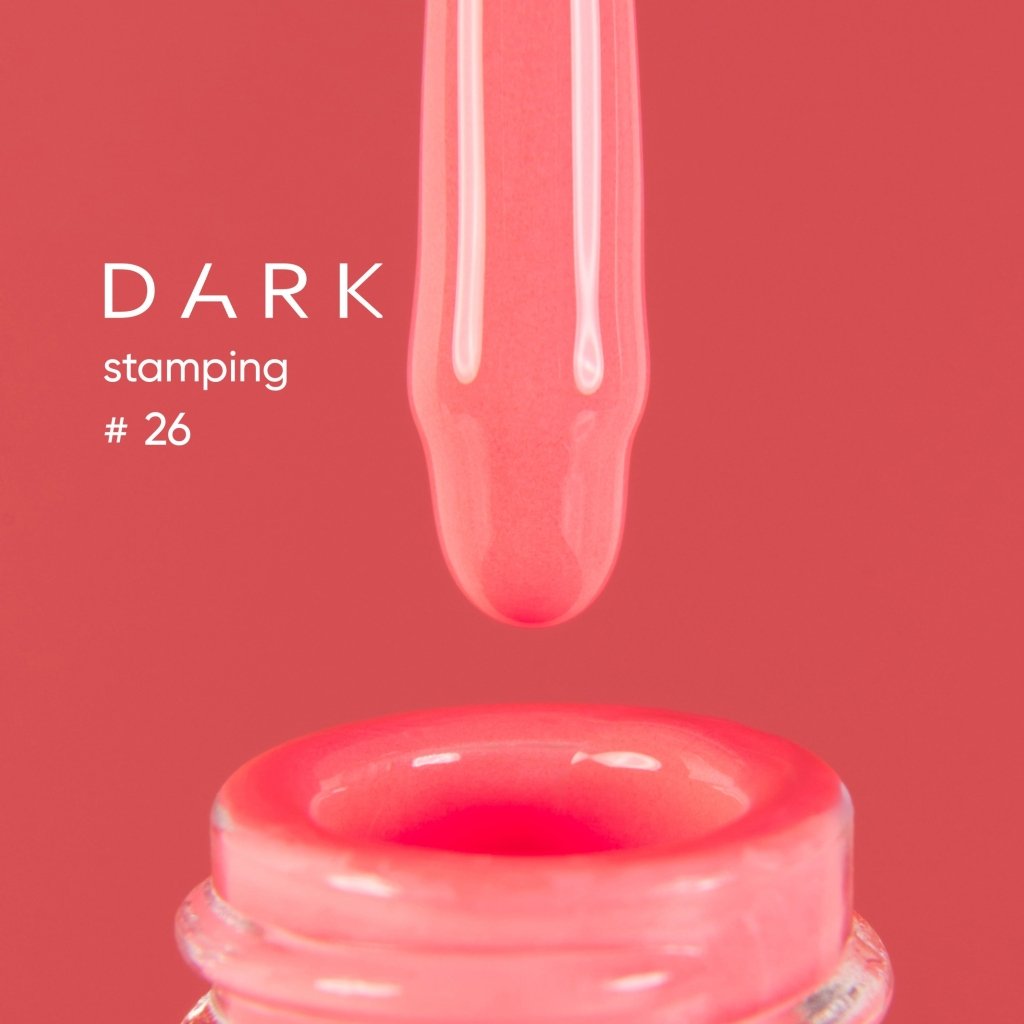 DARK Stamping polish 26 Coral Neon, 10ml - Level Up Beauty Supply