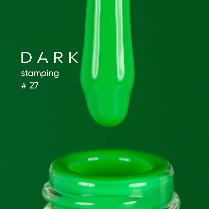 DARK Stamping polish 27 Green Neon, 10ml - Level Up Beauty Supply