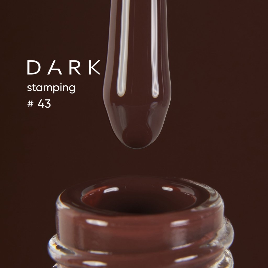 DARK Stamping polish 43 Brown, 10 ml - Level Up Beauty Supply