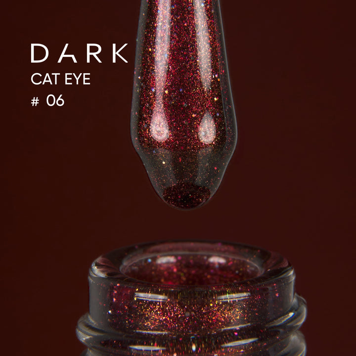 Dark gel polish Cat Eye 06, 10 ml