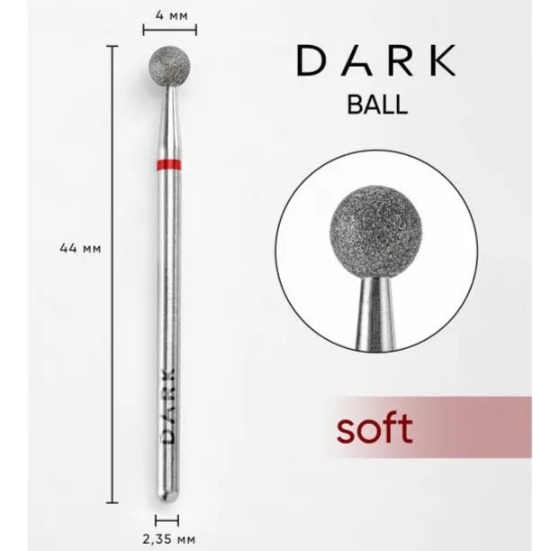 DARK Diamond Nail Bit Ball 4 mm Fine (Red) - Level Up Beauty Supply
