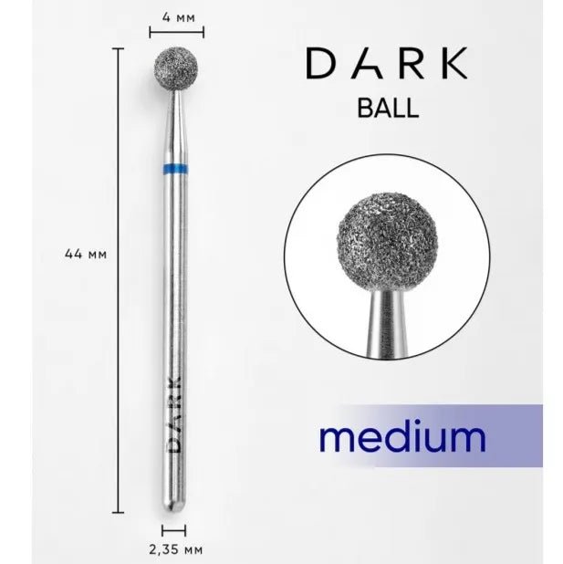 DARK Diamond Nail Bit Ball 4 mm Medium (Blue) - Level Up Beauty Supply