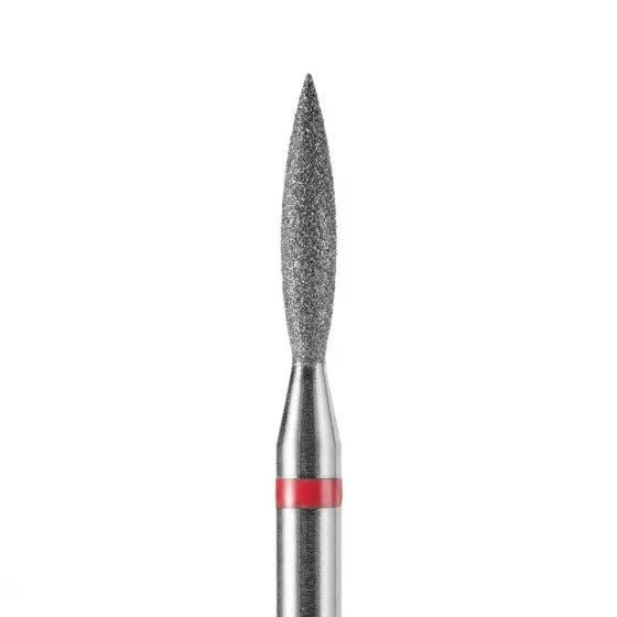 DARK Diamond Nail Bit Pointy Flame 2.1 x 10 Fine (Red) - Level Up Beauty Supply