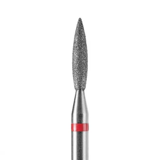 DARK Diamond Nail Bit Pointy Flame 2.3 x 10 Fine (Red) - Level Up Beauty Supply