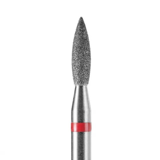 DARK Diamond Nail Bit Pointy Flame 2.3 x 8 Fine (Red) - Level Up Beauty Supply