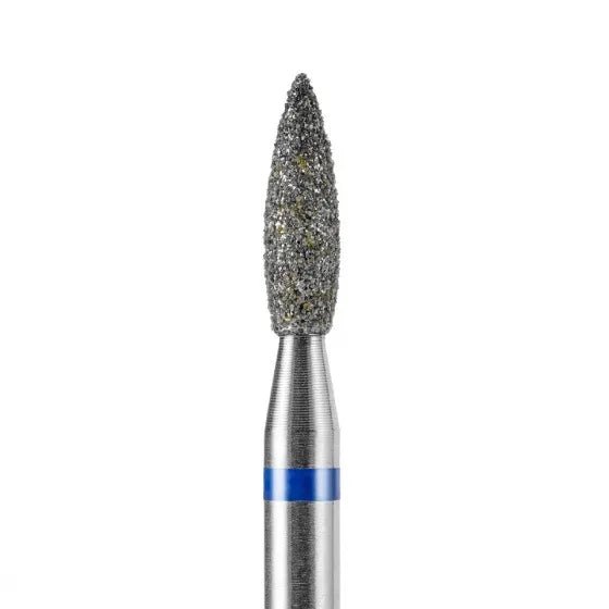 DARK Diamond Nail Bit Pointy Flame 2.3 x 8 Medium (Blue) - Level Up Beauty Supply