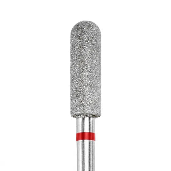 DARK Diamond Nail Bit Rounded Cylinder 3.9x12 mm Fine (Red) - Level Up Beauty Supply