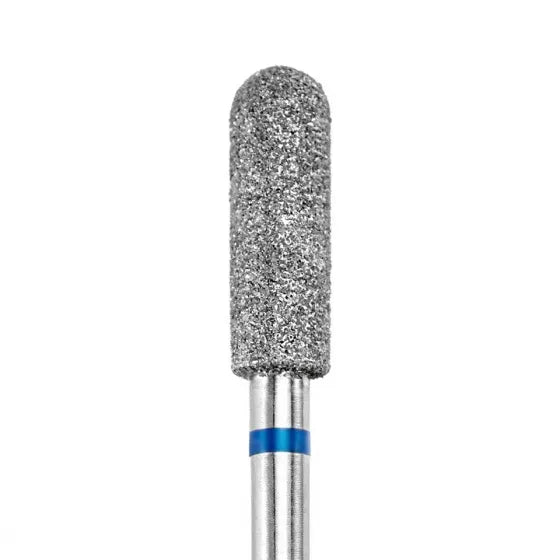 DARK Diamond Nail Bit Rounded Cylinder 3.9x12 mm Medium (Blue) - Level Up Beauty Supply