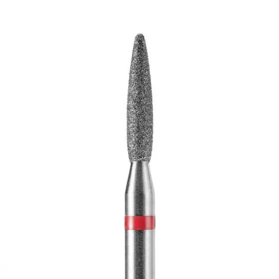DARK Diamond Nail Bit Rounded Flame 2.1 x 10 Fine (Red) - Level Up Beauty Supply