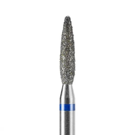 DARK Diamond Nail Bit Rounded Flame 2.3 x 10 Medium (Blue) - Level Up Beauty Supply