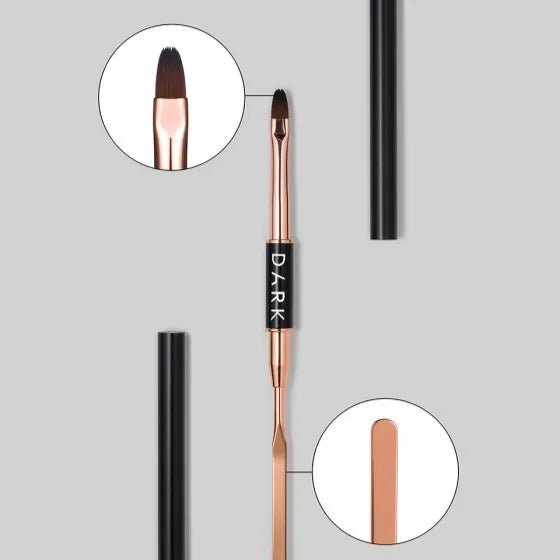 DARK Double - sided Brush (Spatula + Gel brush 9mm) - Level Up Beauty Supply