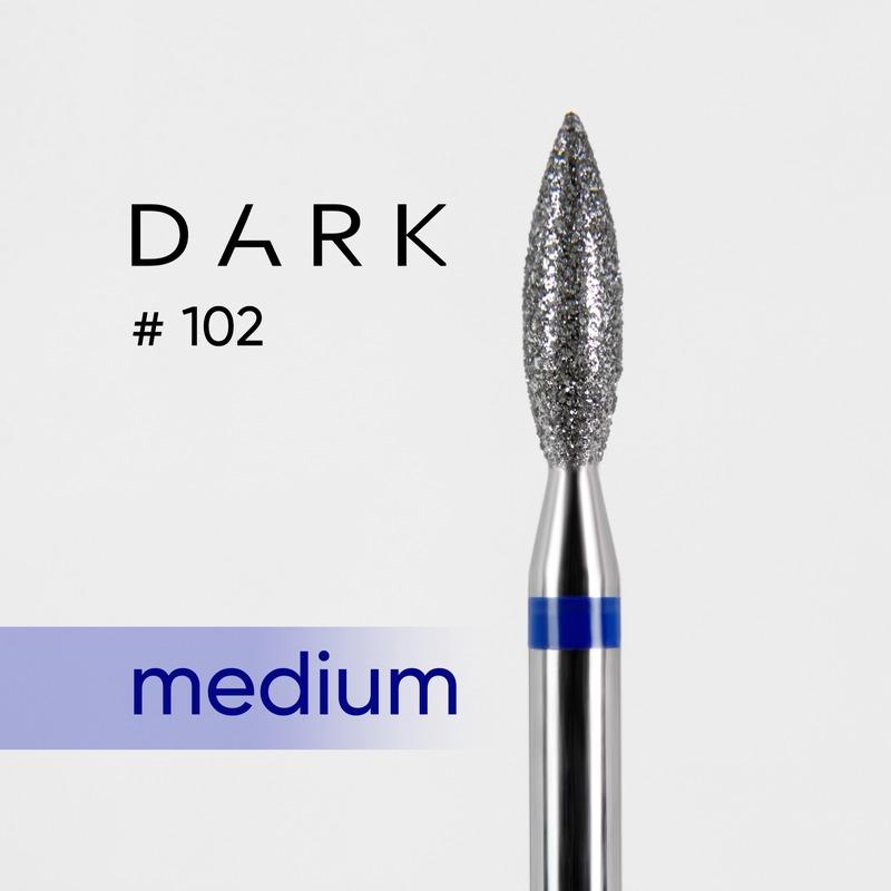 DARK Diamond Nail Bit 102 Flame 2.4 Medium (Blue) - Level Up Beauty Supply