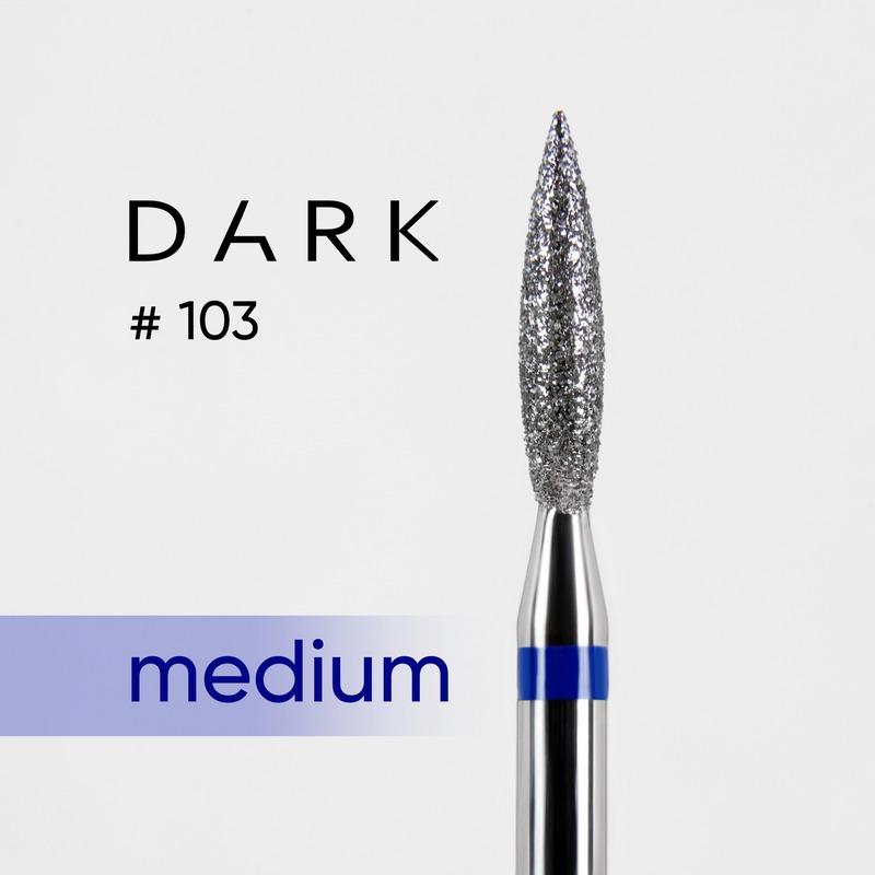 DARK Diamond Nail Bit 103 Flame 2.1 Medium (Blue) - Level Up Beauty Supply