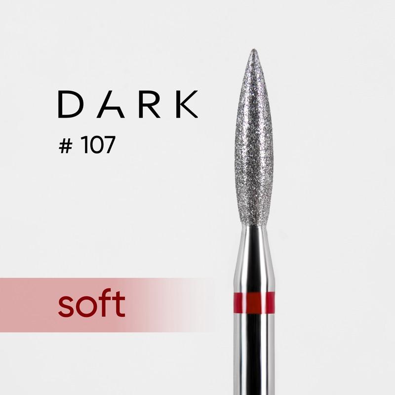 DARK Diamond Nail Bit 107 Flame 2.3 Fine (Red) - Level Up Beauty Supply