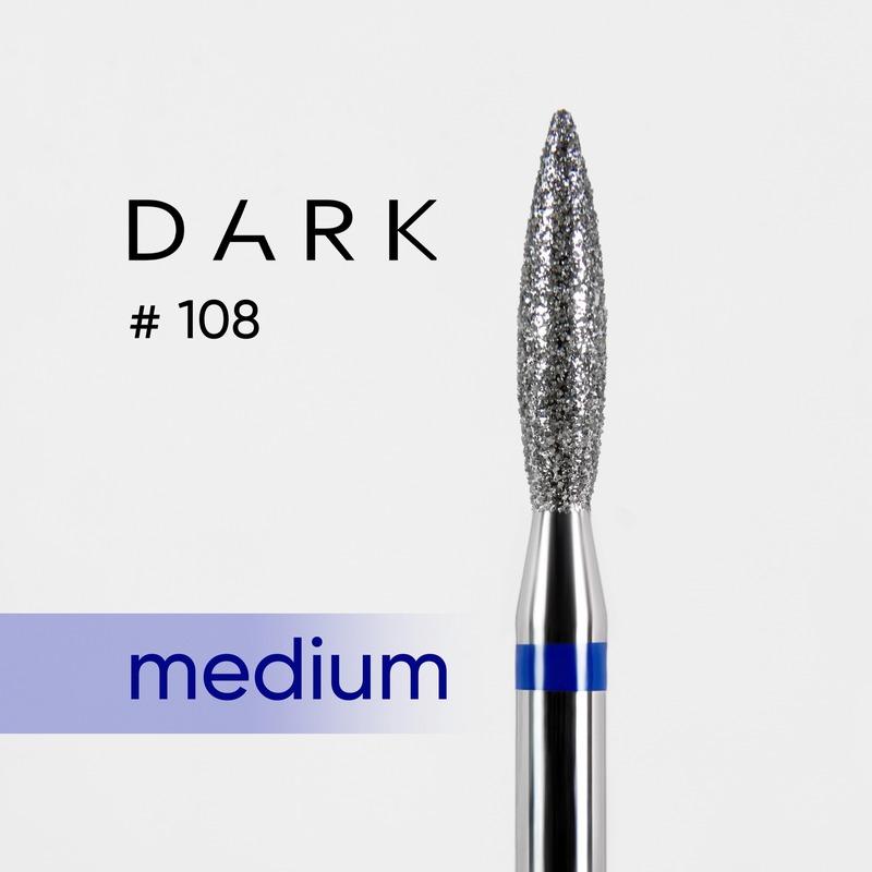 DARK Diamond Nail Bit 108 Flame 2.3 Medium (Blue) - Level Up Beauty Supply