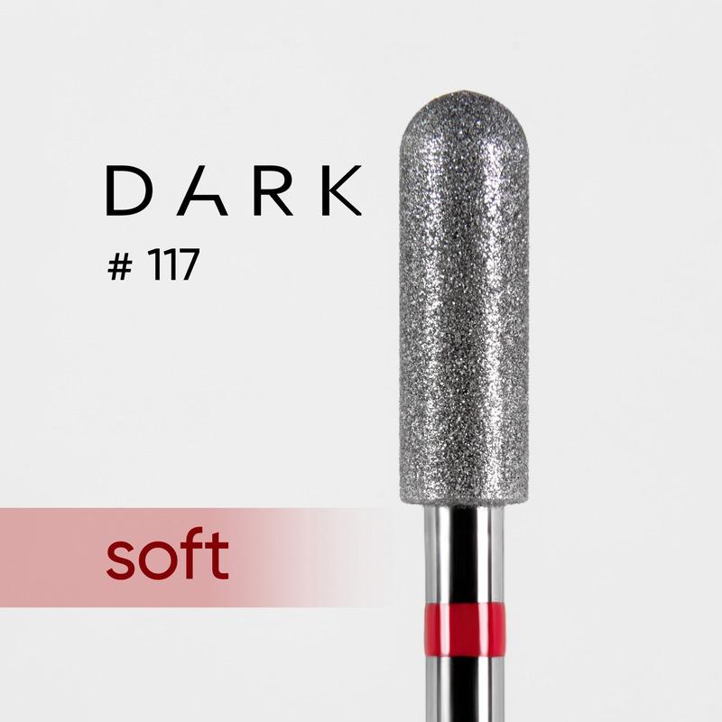 DARK Diamond Nail Bit 117 Rounded Cylinder 040, Fine (Red) - Level Up Beauty Supply