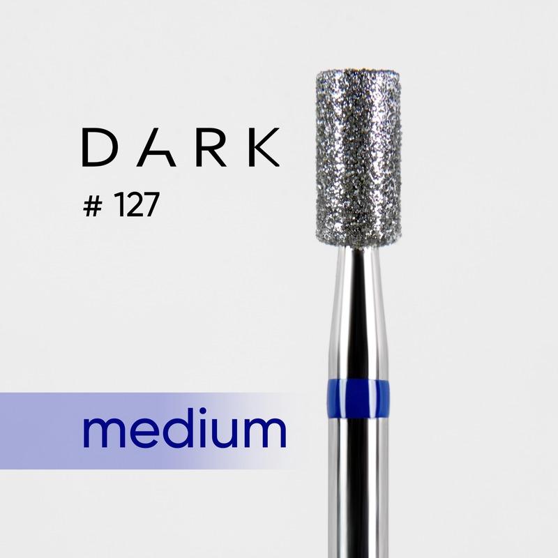 DARK Diamond Nail Bit 127 Cylinder 3.2 Medium (Blue) - Level Up Beauty Supply