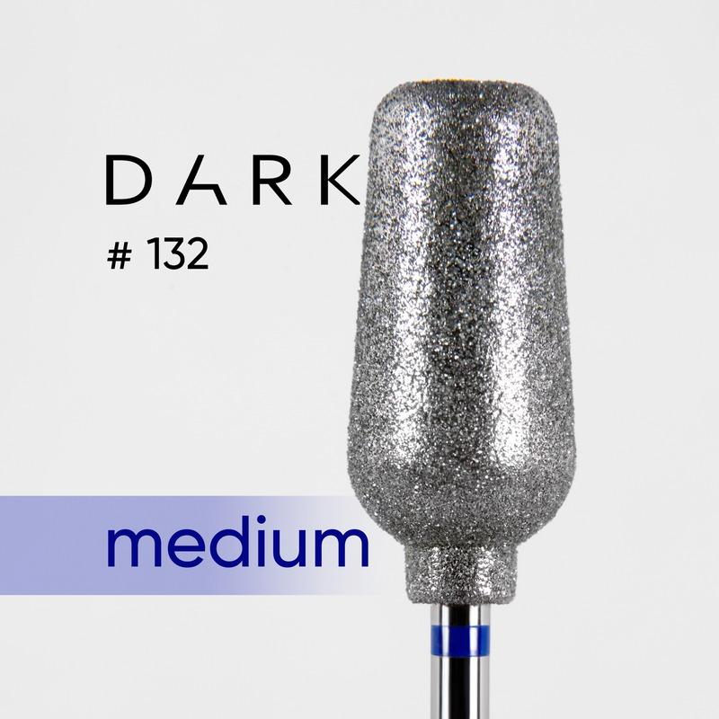 DARK Diamond Nail Bit 132 for Pedicure, Rounded Barrel Medium (Blue) - Level Up Beauty Supply