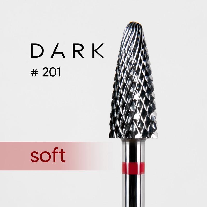 DARK Carbide Drill Bit 201, Rounded Cone, Fine (Red) - Level Up Beauty Supply