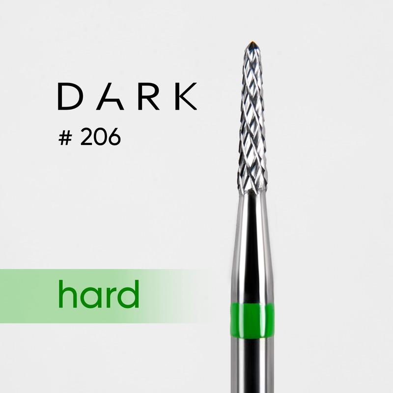 DARK Carbide Drill Bit 206, Thin Cone, Coarse (Green) - Level Up Beauty Supply