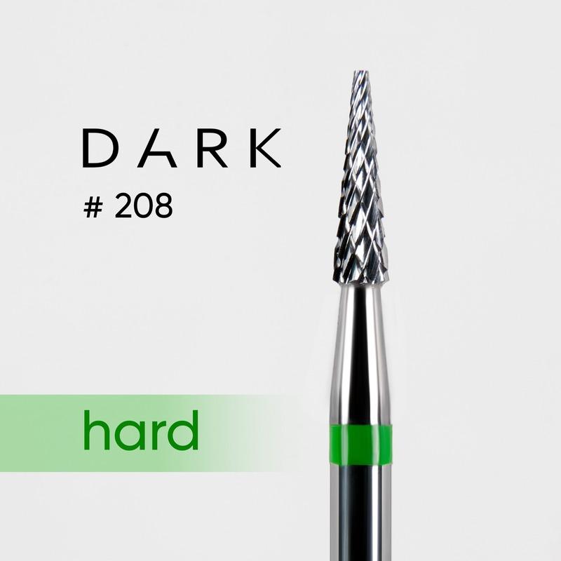DARK Carbide Drill Bit 208, Thin Cone, Coarse (Green) - Level Up Beauty Supply