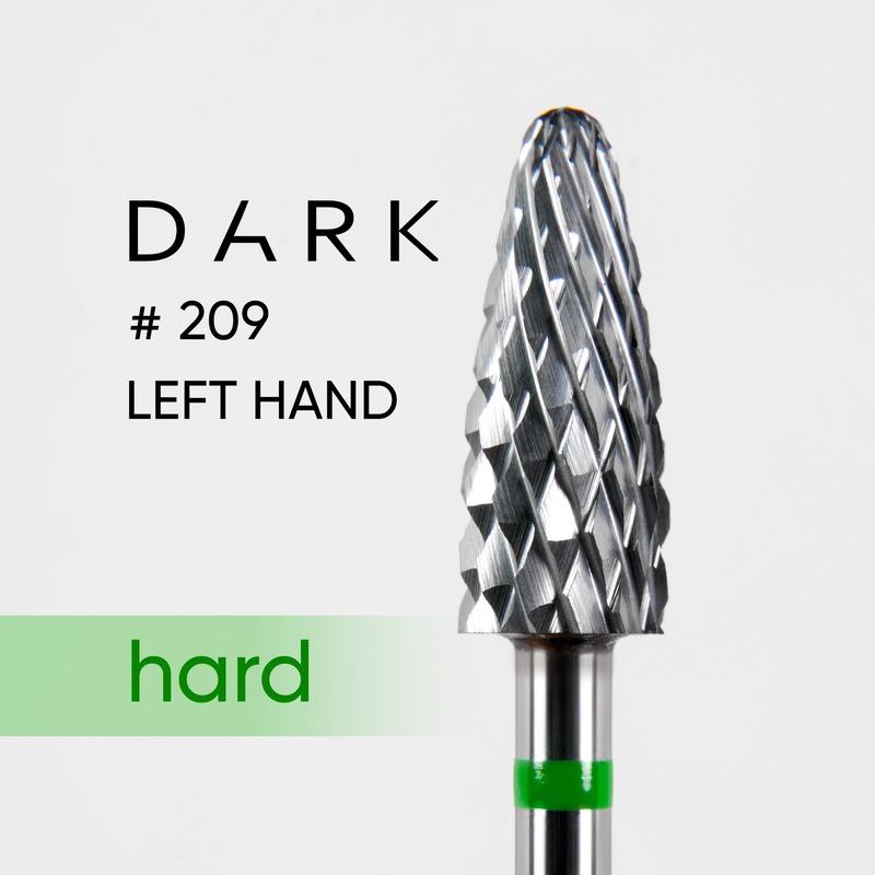DARK Carbide Drill Bit 209 for Left-handed, Cone - Coarse (Green) - Level Up Beauty Supply