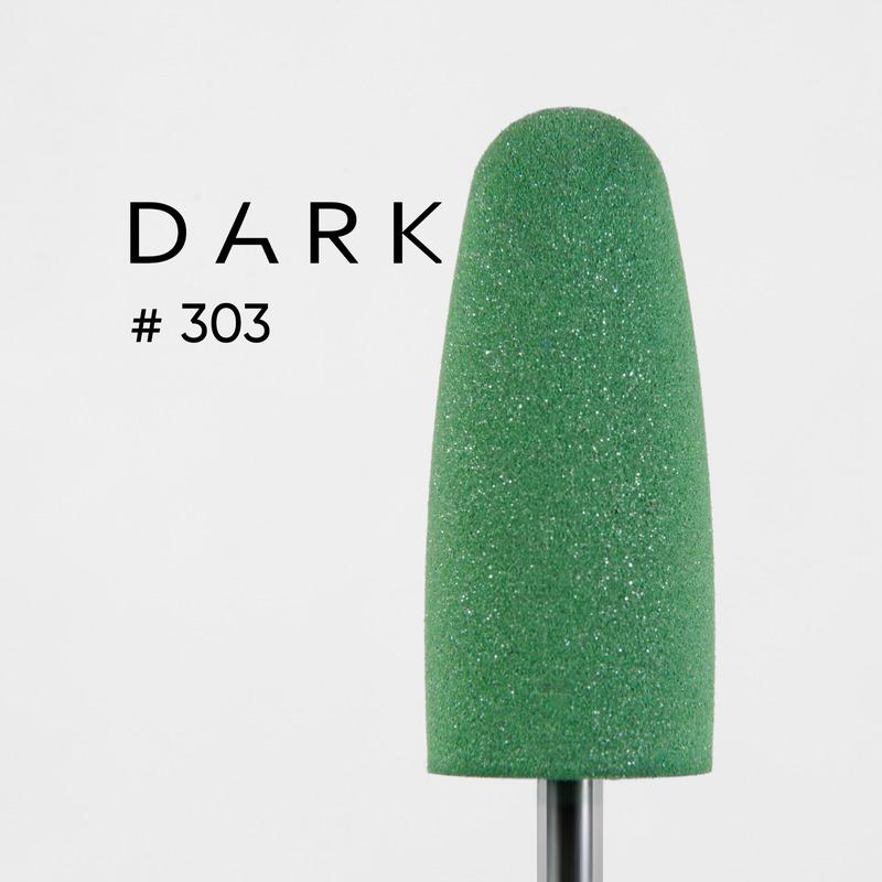 DARK Silicone Polisher 303, Thick Rounded Bullet, Green - Level Up Beauty Supply