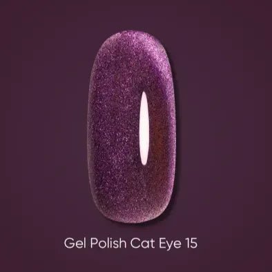 Dark gel polish Cat Eye 15, 6 ml (TPO Free) - Level Up Beauty Supply