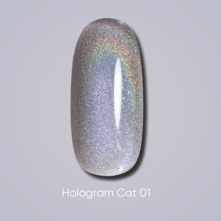 Dark gel polish Hologram cat 01, 6 ml (TPO Free)
